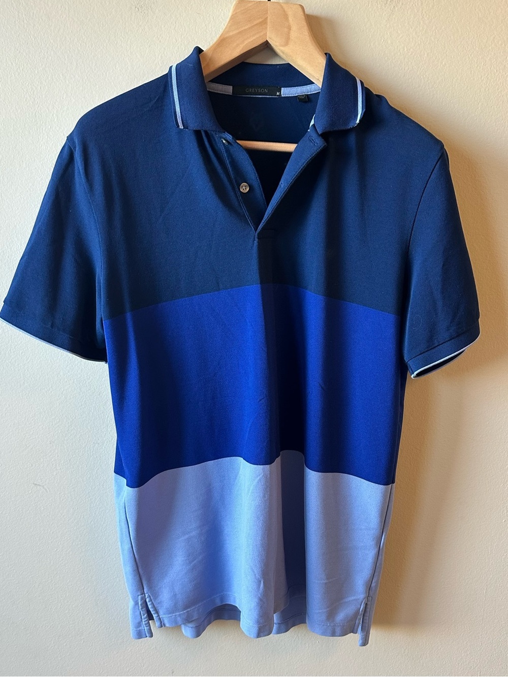 Greyson Three-Tone Blue Colorblock Polo